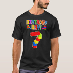 Camiseta Niños Bloque de 7 años Construyendo Niños