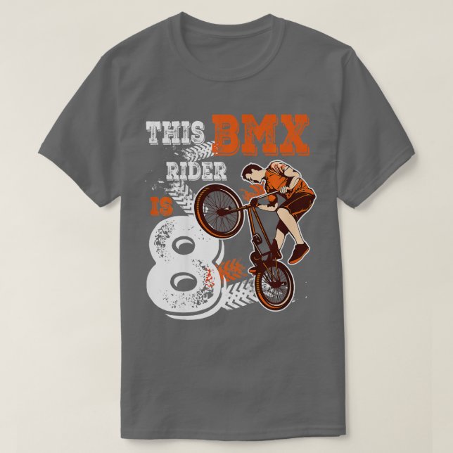 Camiseta Niños BMX Cumpleaños 8Regalo de ciclismo de 8 años (Diseño del anverso)