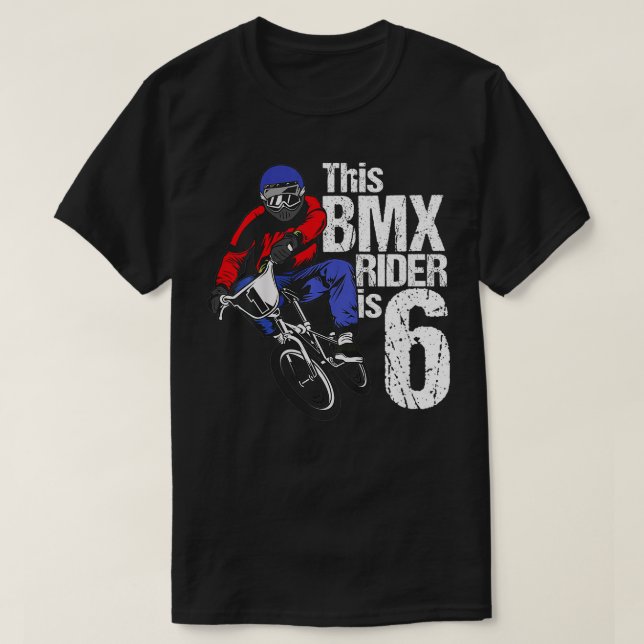 Camiseta Niños BMX de 6 años Fiesta de cumpleaños Bicicleta (Diseño del anverso)