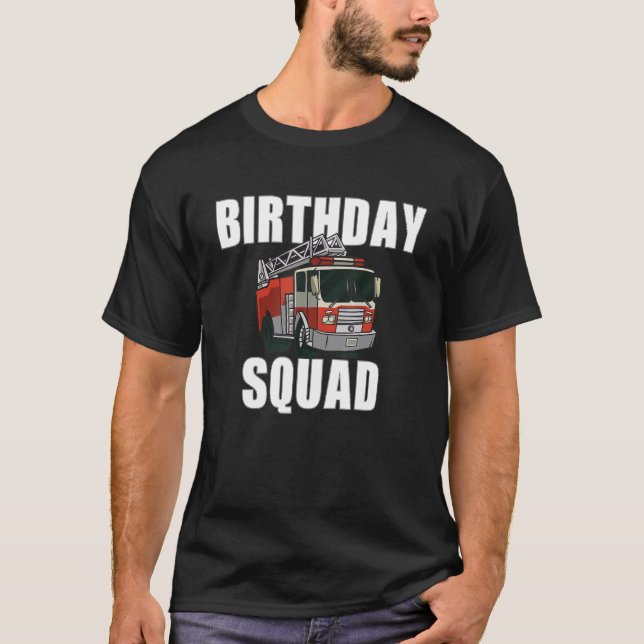 Camiseta Niños bomberos Cumpleaños Escuadrón Camión de bomb (Anverso)