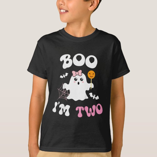 Camiseta Niños Boo Soy Dos Fantasma Segundo Cumpleaños Groo (Anverso)