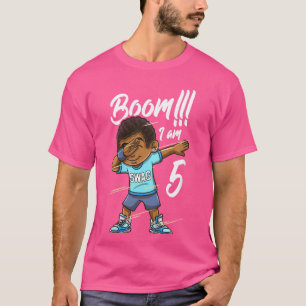 Camiseta Niños Boom Soy un niño negro de 5 años haciendo Da