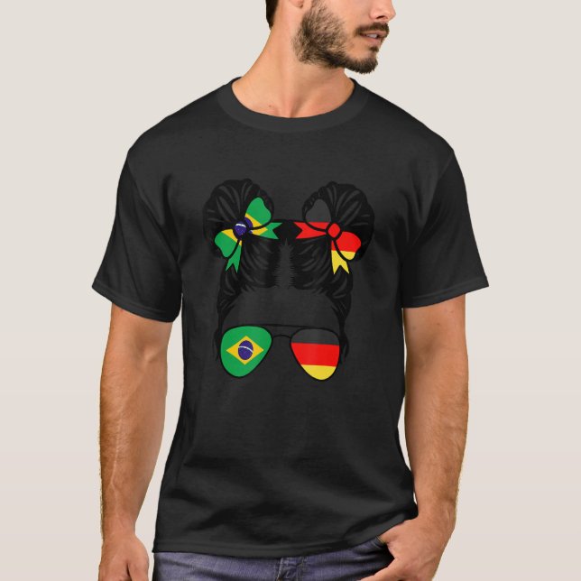Camiseta Niños brasileños medio alemanes mitad Chicas brasi (Anverso)