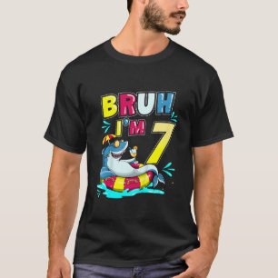Camiseta Niños Bruh Tengo 7 años Divertidos Tiburones 7º Pi