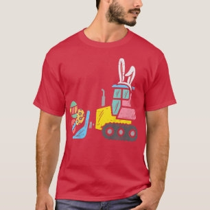 Camiseta Niños Bulldozer de Pascua Bunny Huevos Camión Cute