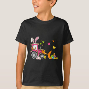 Camiseta Niños Bulldozer Easter Bunny Huevos Cute Camión Bo