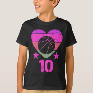 Camiseta Niños Bysketbyll Cumpleaños Niño De 10 Años Chica