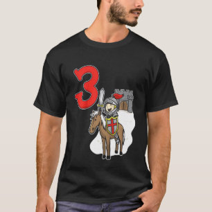 Camiseta Niños Caballeros Castillo de Cumpleaños 3 y Número