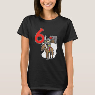 Camiseta Niños Caballeros Castillo De Cumpleaños 6 Y Número