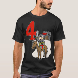 Camiseta Niños Caballeros el Castillo y Número de Cumpleaño