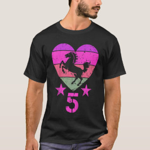 Camiseta Niños Caballo Cumpleaños Niño de 5 años Chica Quin