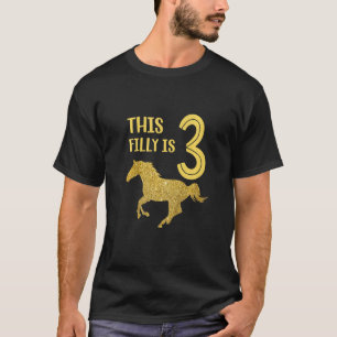 Camiseta Niños Caballo Lindo Cumpleaños 3 Esta Potra Tien