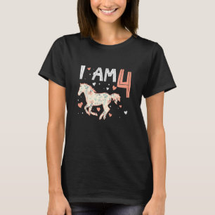 Camiseta Niños Caballo Lindo Cumpleaños 4 Soy 4 Para Niña