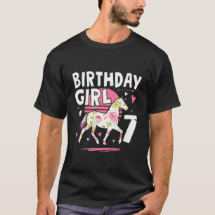 Camiseta Niños Caballo Lindo Cumpleaños Niña 7 Para Niña