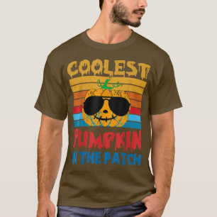 Camiseta Niños Calabaza Más Fría En El Parche Retro Vintage