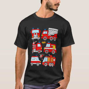 Camiseta Niños Camión de Fuego Niños Niños Pequeños Vehícul