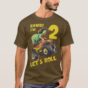 Camiseta Niños Camión Monstruo Cumpleaños Niño Dinosaurio 2