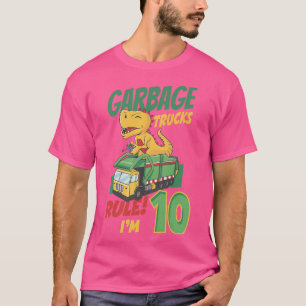 Camiseta Niños camioneros de basura regla Tengo diez años d