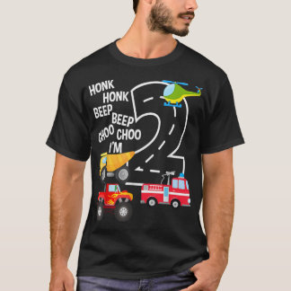 Camiseta Niños Camiones Segundo Fiesta de Cumpleaños Niño d