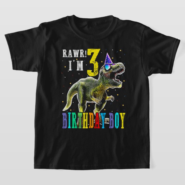 Camiseta Niños Camisas de 3 años Niño de 3 años Rex Dinos (Distribución)