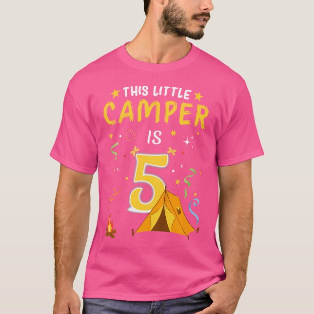 Camiseta Niños Camper De 5 Años Camping Quinto Cumpleaños C (Anverso)