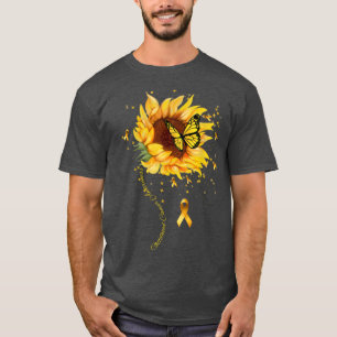 Camiseta Niños Cáncer pediátrico Niños con mariposa de gira