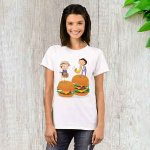 Camiseta Niños cantando música en hamburguesas de queso gig