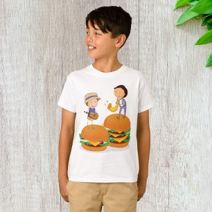 Camiseta Niños cantando música en hamburguesas de queso gig