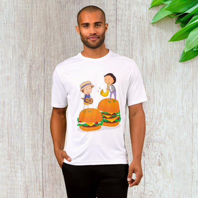 Camiseta Niños cantando música en hamburguesas de queso gig (Subido por el creador)