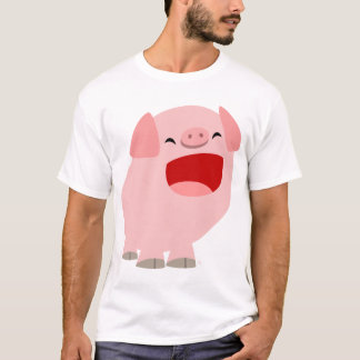 Camiseta Niños cantantes del cerdo del dibujo animado lindo