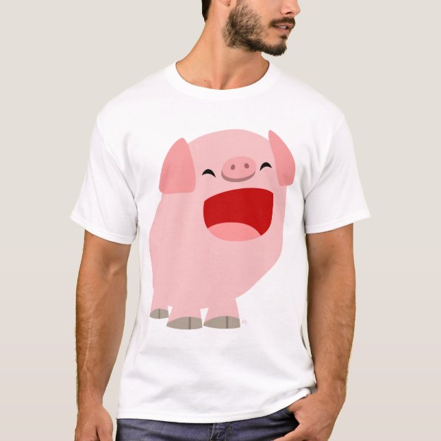 Camiseta Niños cantantes del cerdo del dibujo animado lindo (Anverso)