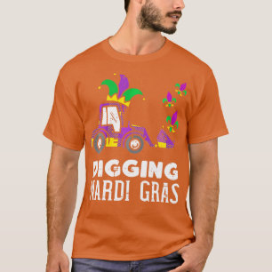 Camiseta Niños cavando Mardi Gras Bulldozer Truck Cute Boys