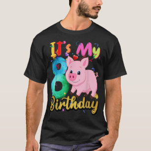 Camiseta Niños Cerdo 8º cumpleaños 8 años Cerdo Cumpleaños