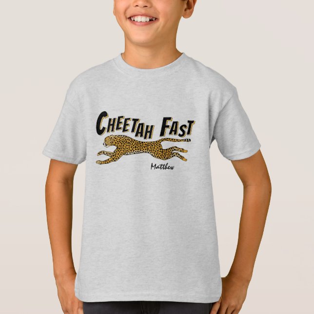 Camiseta Niños Cheetah Fast Running Deportes Regalo diverti (Anverso)