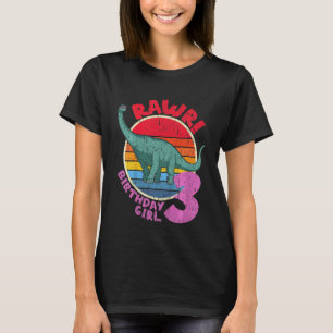 Camiseta Niños Chica 3 cumpleaños I Rawr Brachiosaurus I Fa