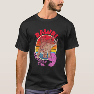 Camiseta Niños Chica 9 Cumpleaños I Rawr Stegosaurus I Fami