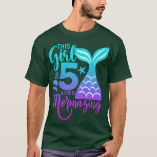 Camiseta Niños Chica de 5 años Sirenita 5 Quinto cumpleaños