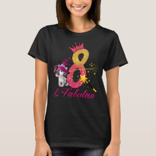 Camiseta Niños Chica de 8 años 8 cumpleaños pequeño Raccoon