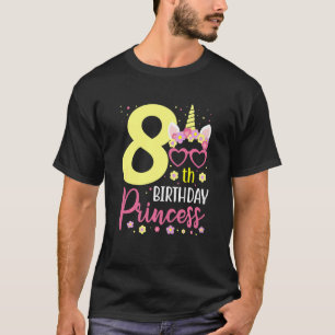 Camiseta Niños Chica de 8 años Unicornio Octavo cumpleaños