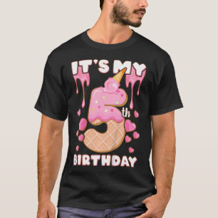Camiseta Niños Chica De Cumpleaños 5 Años Crema De Hielo Es