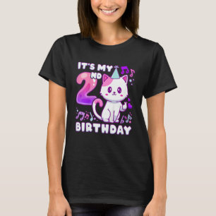 Camiseta Niños chica de cumpleaños de 2 años, gatito de K-p
