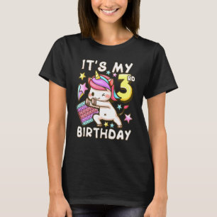 Camiseta Niños chica de cumpleaños de 3 años, Unicorn, Pop 
