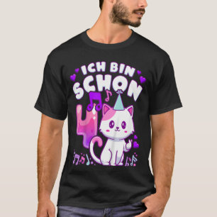 Camiseta Niños chica de cumpleaños de 4 años, K-pop, gatito