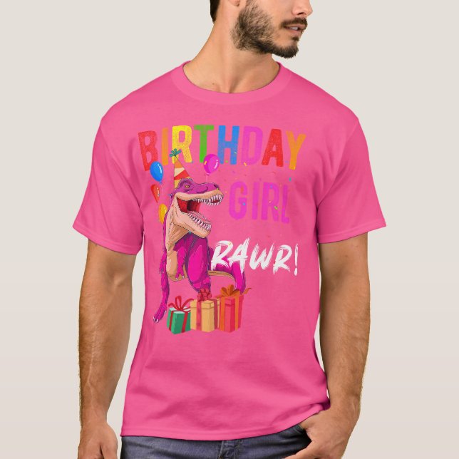 Camiseta Niños Chica de cumpleaños Dinosaur Shirtt-Rex Rapt (Anverso)