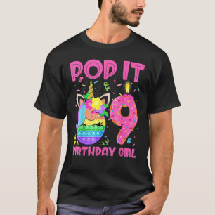 Camiseta Niños Chica de cumpleaños Fidget Toy Pop It 9º cum