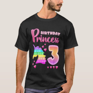 Camiseta Niños Chica de cumpleaños Unicornio de 3 años de e