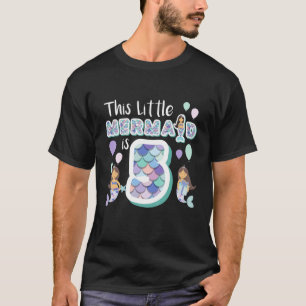 Camiseta Niños Chica de Fiesta de Cumpleaños de Sirena de 5