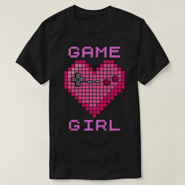 Camiseta Niños Chica de videojuegos Retro Gaming Pixel Hear (Diseño del anverso)