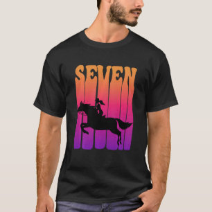 Camiseta Niños Chica Jinete de caballos Tengo 7 Años