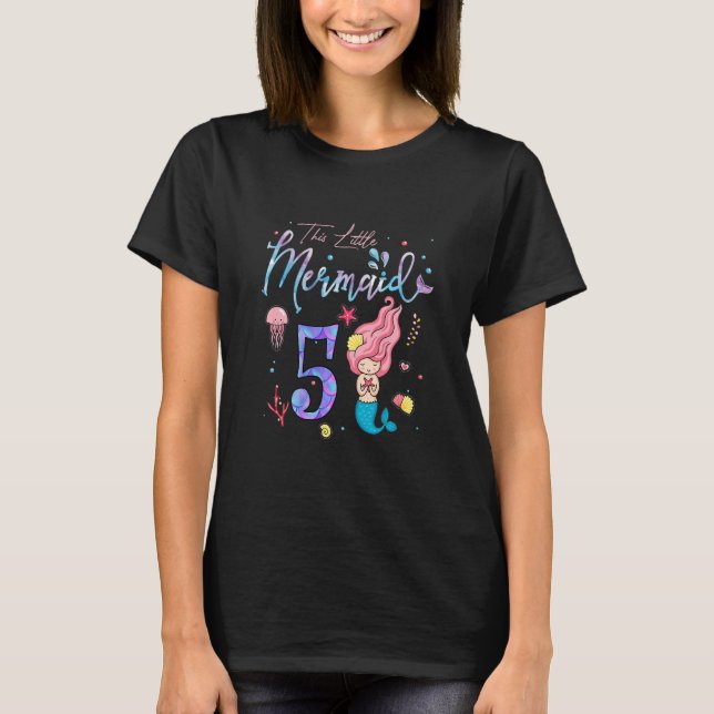 Camiseta Niños Chicas 5 Chicas de cumpleaños (Anverso)